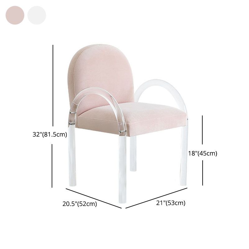 Velvet Matte Finish Dining Chair Designer Style Home Solid Back Arm Chair Clearhalo 'Dining Chairs' 'Dining Tables & Seating' 'dining_chair' 'furn' 'furn_dining_chair' 'Furniture' 'Kitchen & Dining Furniture' 1200x1200_a0b7f8e0-9616-4788-82b6-02fea5fbcd74