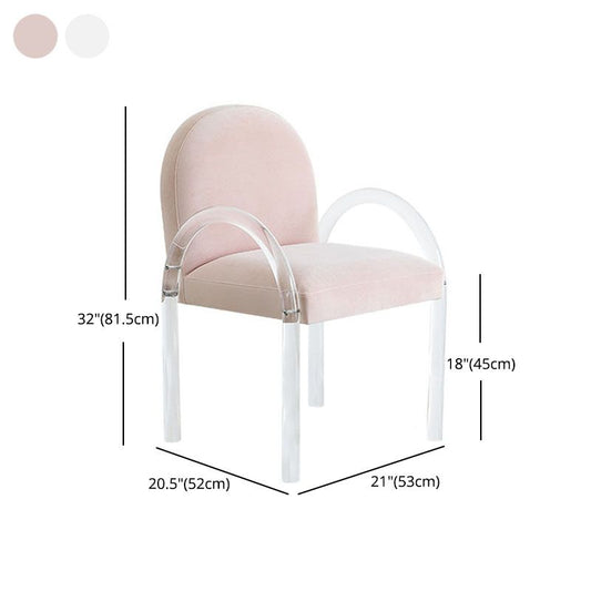 Velvet Matte Finish Dining Dining Designer Style Home Solid Back Back Arm Chaise