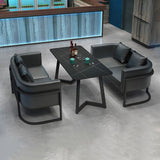 Industrial Dining Table Black Sintered Stone Table with Black Metal Base for Dining Room Clearhalo ' dining_table' 'Dining Tables & Seating' 'Dining Tables' 'furn' 'furn_dining_table' 'Furniture' 'furniture_dining_table' 'Kitchen & Dining Furniture' 'kitchen&dining_furn' 'kitchen' 'kitchen_dining_table' 1200x1200_a0b9498f-2c00-4803-bb0c-04ff00edcc7f
