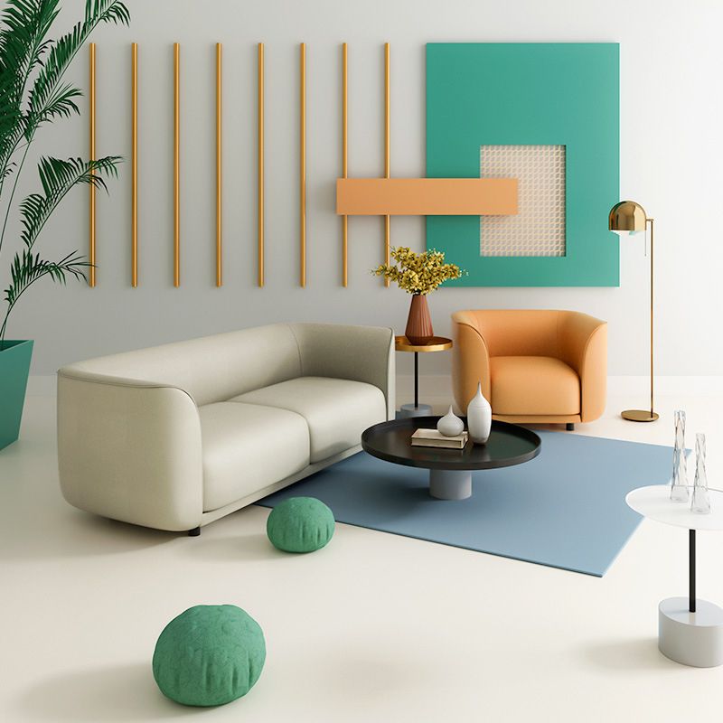 Kunstledertuxedo Armsofa zeitgenössischer, enger Rückenstandard -Sofa