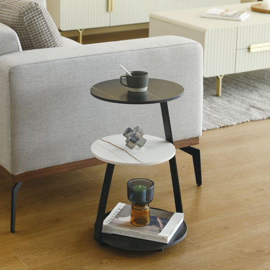 Modern de la mesa redonda de la esquina redonda de 3 niveles con almacenamiento