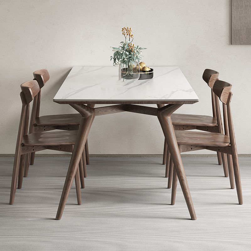 Modernas 1/4/5/7 Piezas Sillas de comedor de comedor Muebles de rectángulo de piedra para casa