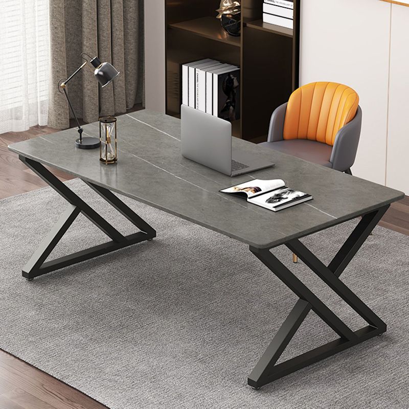 Industrial Computer Desk Antique Finish Gaming Desk with Metal Legs Clearhalo 'furn' 'furn_office_desk' 'Furniture' 'Office Desks' 'Office Furniture' 'office_desk' 1200x1200_a0bc1029-874e-4b9f-8bd3-cb94717980cf