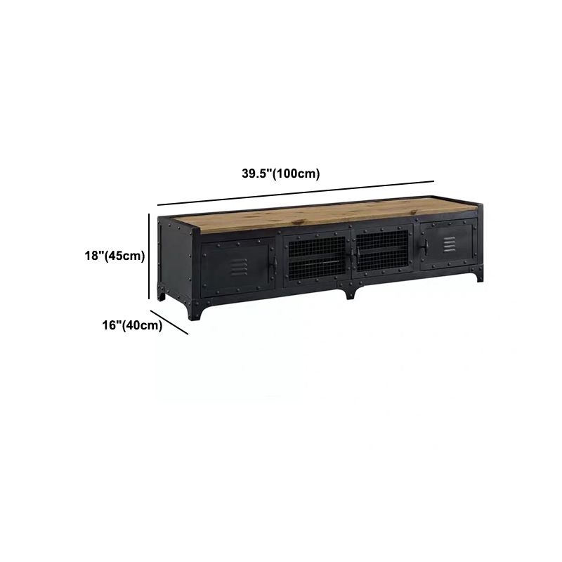 17.72"H TV Stand Industrial Style Enclosed Storage TV Console with 4 Doors Clearhalo 'furn' 'furn_tv_stands_entertainment_centers' 'Furniture' 'Living Room Furniture' 'TV Stands & Entertainment Centers' 'TV Stands & Media Storage Furniture' 'tv_stands_entertainment_centers' 1200x1200_a0bcc86c-4022-436e-9854-5e8ccdc0cceb