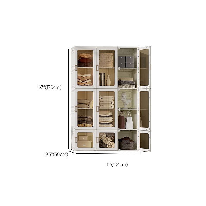 Modern Folding Plastic Wardrobe Freestanding Wardrobe with Shelves Clearhalo 'Armoires & Wardrobes' 'armoires_wardrobes' 'Bedroom Furniture' 'furn' 'furn_armoires_wardrobes' 'Furniture' 1200x1200_a0bdf270-d83f-4e44-8deb-45b89910ba68