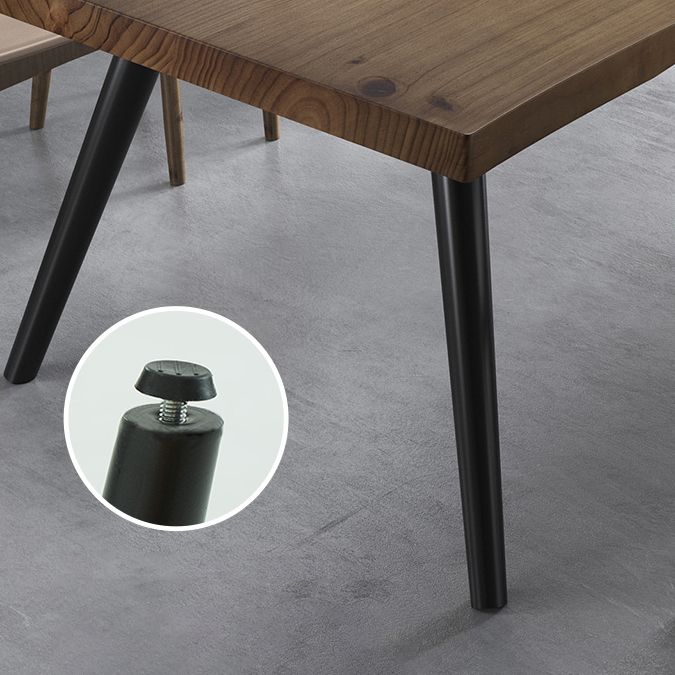 Rectangle 4 Legs Industrial Dining Table Solid Wood Fixed Dining Table Clearhalo ' dining_table' 'Dining Tables & Seating' 'Dining Tables' 'furn' 'furn_dining_table' 'Furniture' 'furniture_dining_table' 'Kitchen & Dining Furniture' 'kitchen&dining_furn' 'kitchen' 'kitchen_dining_table' 1200x1200_a0bf1636-b1ff-4a31-aeb2-08d49737ae70