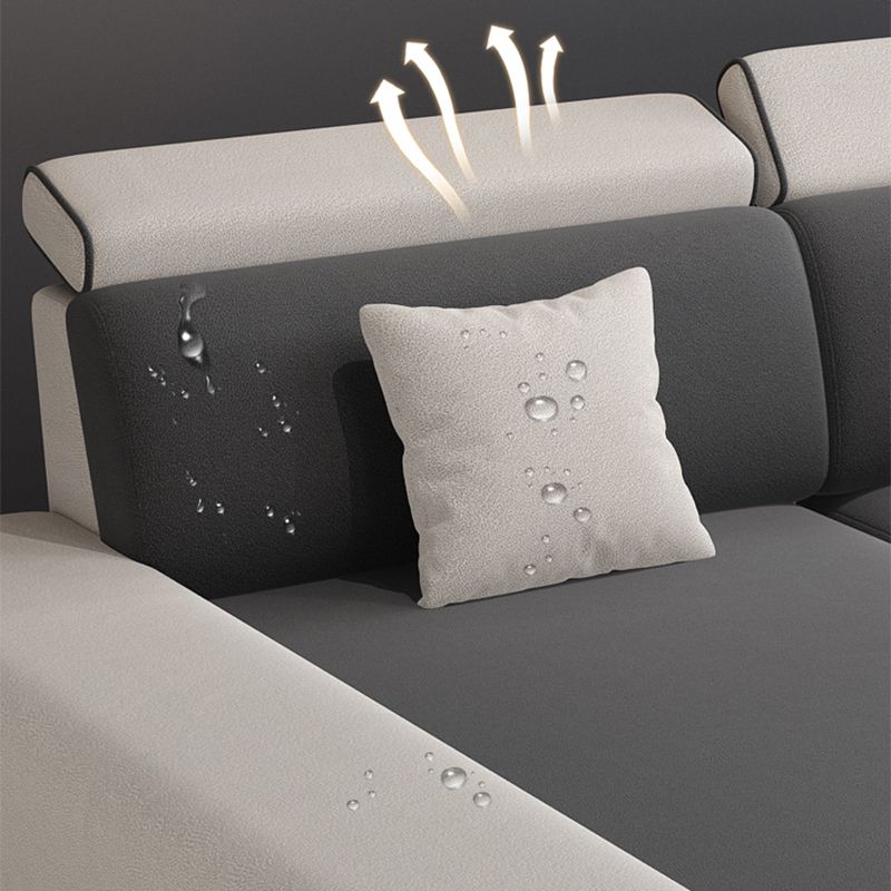 149.6"L √ó 70.87"W √ó 30.31"H Pillow Top Arm Sectional Stain-Resistant Faux Leather Sofa Clearhalo 'furn' 'furn_sectionals' 'Furniture' 'furniture_sectionals' 'Living Room Furniture' 'Sectionals' 1200x1200_a0c0e805-b5c4-420c-8342-dd446d2886a5