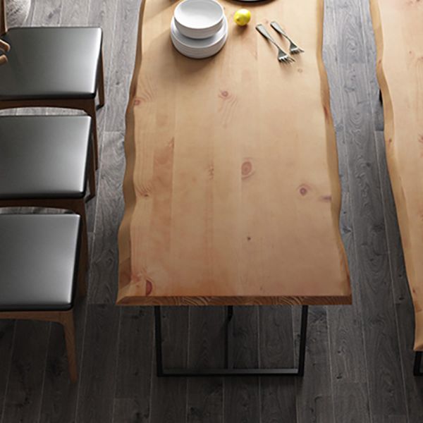 Brown Solid Wood Dining Table Industrial Table with Metal Frame Clearhalo 'Dining Tables & Seating' 'Dining Tables' 'dining_table' 'furn' 'furn_dining_table' 'Furniture' 'Kitchen & Dining Furniture' 1200x1200_a0c1e0d1-8549-40c8-9c35-3efa46435583