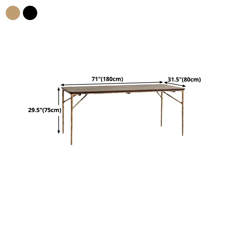 Traditional Luxury Dining Table Brown Solid Wood Dining Table with Metal Base Clearhalo ' dining_table' 'Dining Tables & Seating' 'Dining Tables' 'furn' 'furn_dining_table' 'Furniture' 'furniture_dining_table' 'Kitchen & Dining Furniture' 'kitchen&dining_furn' 'kitchen' 'kitchen_dining_table' 1200x1200_a0c2c4c5-136e-4f35-a0d8-8109db8a8669
