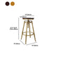 Nordic Armless Counter Stool Iron Bar Stool with Seat and Pedal