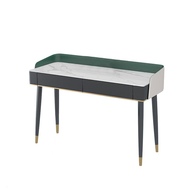 Vanity Set with 2 Storage Drawers Green Make-up Vanity, 15.74" Wide