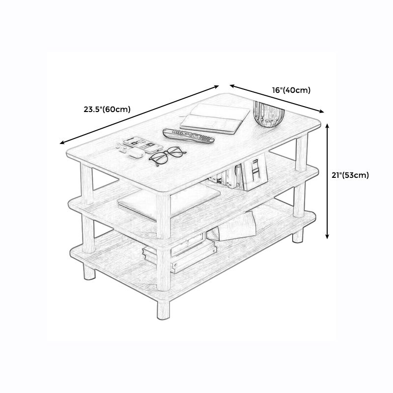 Scandinavian Wood End Table 4 Legs Sofa Side End Table with Shelf Clearhalo 'Coffee & Accent Tables' 'End & Side Tables' 'end_side_tables' 'furn' 'furn_end_side_tables' 'Furniture' 'Living Room Furniture' 1200x1200_a0c3a1fd-44e9-4a3c-81ff-2617b6f12853