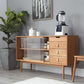 Pine Solid Wood Dining Buffet with Glass Doors Modern Buffet Clearhalo 'buffet_sideboard' 'Buffets & Sideboards' 'furn' 'furn_buffet_sideboard' 'Furniture' 'Kitchen & Dining Furniture' 1200x1200_a0c40e37-8dcb-4fd6-a4a8-bc8dcc83f8bc