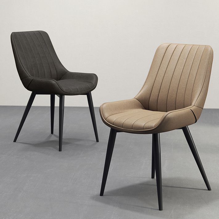 Modern Style Upholstered Armless Dining Chairs Solid Back Side Chairs for Home Use Clearhalo ' kitchen&dining_furn' 'Dining Chairs' 'Dining Tables & Seating' 'dining_chair' 'furn' 'furn_dining_chair' 'Furniture' 'furniture_dining_chair' 'Kitchen & Dining Furniture' 'kitchen' 1200x1200_a0c57377-8cdd-46f5-ac80-a612e45f7418