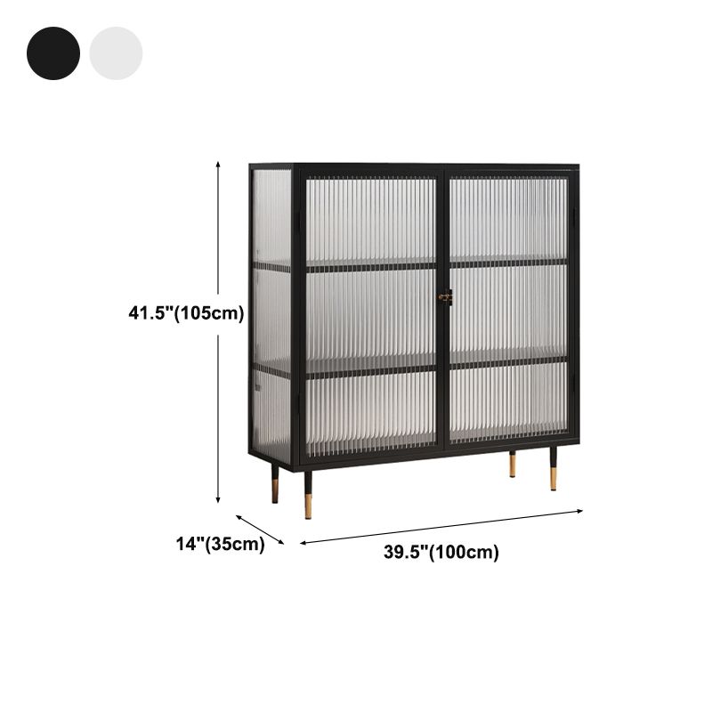 Moderno soggiorno tavolo tavolo in metallo porte in vetro cassetta