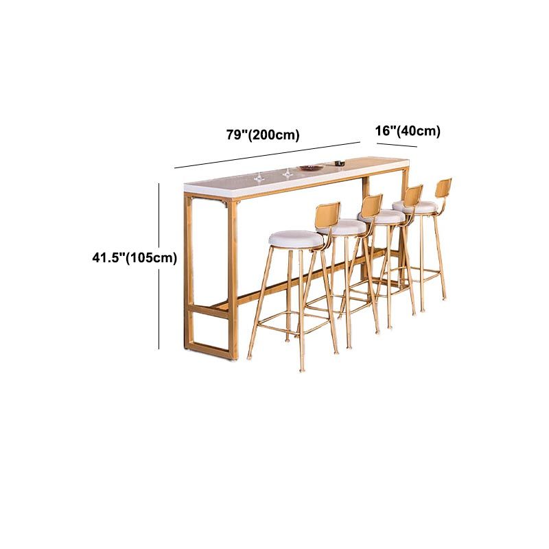 Table de pub à hauteur de bar Recage contemporain Rectangle de comptoir intérieur Table à vin