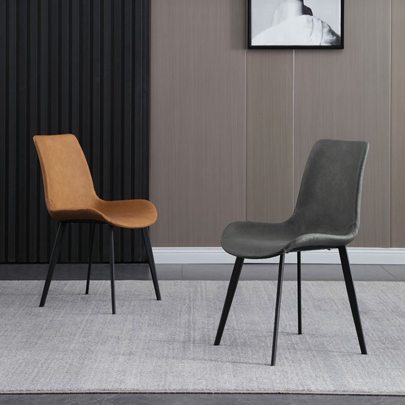 Scandinavian Metal Dining Chairs Dining Room Solid Back Armless Chairs Clearhalo ' kitchen&dining_furn' 'Dining Chairs' 'Dining Tables & Seating' 'dining_chair' 'furn' 'furn_dining_chair' 'Furniture' 'furniture_dining_chair' 'Kitchen & Dining Furniture' 'kitchen' 1200x1200_a0c86cc0-a234-4569-9e98-d9d2a0806833