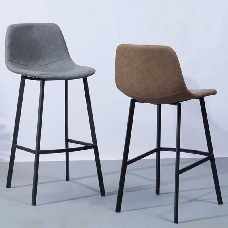 PU Leather Barstools Industrial Living Room Black Bar and Counter Stool Clearhalo 'Bar Furniture' 'Bar Stools' 'bar_stools' 'furn' 'furn_bar_stools' 'furniture_bar_stools' 'Kitchen & Dining Furniture' 'kitchen&dining_furn' 'kitchen' 'kitchen_furn' Furniture' 1200x1200_a0c871d0-9ffd-4285-b573-be590c04b84b