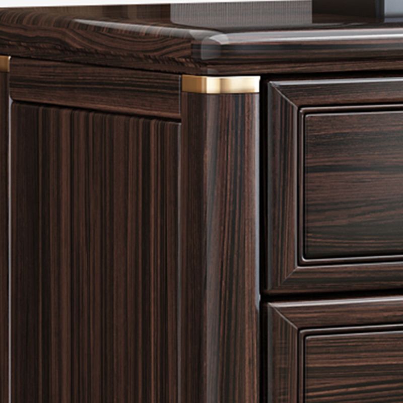 ソリッドウッドストレージキャビネットミッドセンチュリーモダンソフトクローズドロワーサイドキャビネット