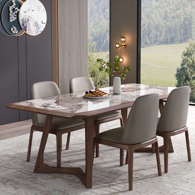 Designer Style 1/4/5/7 Pieces Dining Set Sintered Stone Dining Table with Leather Chairs Clearhalo 'Dining Room Sets' 'Dining Tables & Seating' 'dining_room_set' 'furn' 'furn_dining_room_set' 'Furniture' 'furniture_dining_room_set' 'Kitchen & Dining Furniture' 1200x1200_a0c8b83d-3b7b-4ece-9023-485cd4d6d840