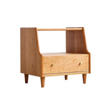 1 tavolo da notte in legno massiccio moderno in legno in legno di cassetto, 19,7 "di altezza