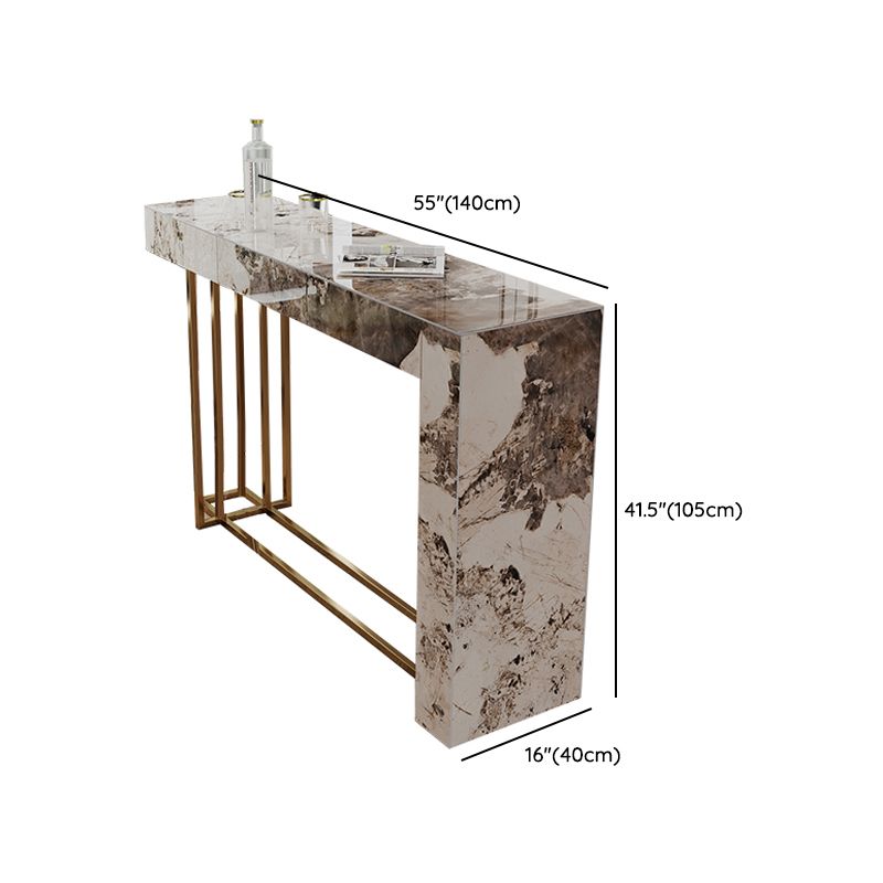 1/3 Pieces Glam Rectangle Sintered Stone Counter Table with High Stools