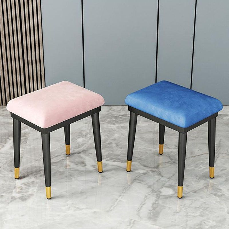 Glam Ottoman Velvet Upholstered Solid Color Square Ottoman with Metal Legs Clearhalo 'furn' 'furn_ottomans_poufs' 'Furniture' 'Living Room Furniture' 'Ottomans & Poufs' 'ottomans_poufs' 1200x1200_a0cd5d55-1a50-4003-8f51-cc7d7f406c62