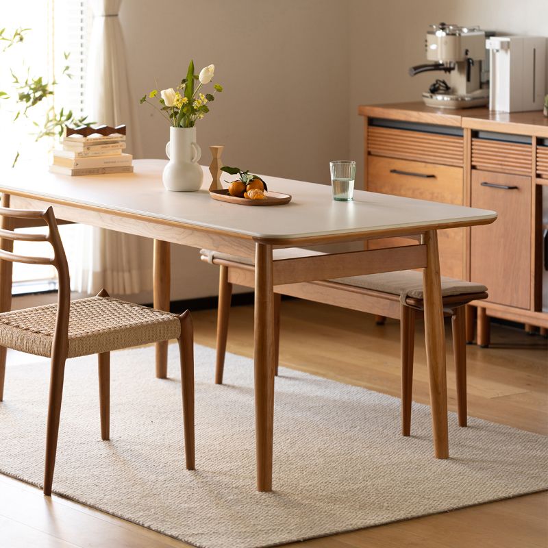 Simplicity Style Rectangle Stone Fixed Dinner Table with 4-foot Clearhalo 'Dining Tables & Seating' 'Dining Tables' 'dining_table' 'furn' 'furn_dining_table' 'Furniture' 'Kitchen & Dining Furniture' 1200x1200_a0cda43c-1797-46c4-9a3c-fcbe420b4c28