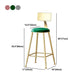 Nordic Style Backrest Counter Stool Iron Cafe Bar Stool with Velvet Cushion and Pedal Clearhalo 'Bar Furniture' 'Bar Stools' 'bar_stools' 'furn' 'furn_bar_stools' 'Furniture' 'furniture_bar_stools' 'Kitchen & Dining Furniture' 1200x1200_a0ce0670-a3ef-4eed-ad9a-ff80c9ca65db