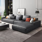 Loose Back Faux Ledersofa mit Chaise Square Arm Sofa - 70,87 "D.