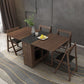 Modern Rectangle Folding Wood Dining Table for Small Space with Pedestal Base