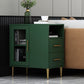 Modern Accent Cabinet with Straight Legs and 2 Drawers and 1/2 Doors