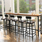 Zeitgenössisches Pub-Set aus massivem Holz, 1/6-teilig, rechteckiges Bar-Set mit Barhöhe