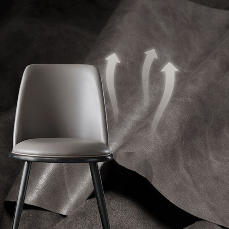 Glam Home Side Chair Metal Legs Upholstered Armless Dining Chair