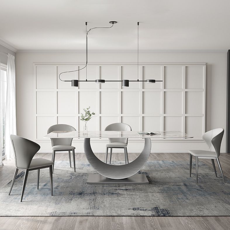 Modern Dining Room Set 1/3/4/5/8 Pcs Sintered Stone Top Table with Wingback Chairs Clearhalo 'Dining Room Sets' 'Dining Tables & Seating' 'dining_room_set' 'furn' 'furn_dining_room_set' 'Furniture' 'Kitchen & Dining Furniture' 1200x1200_a0d78e1a-6ea7-49a0-8a54-073209ff2afe