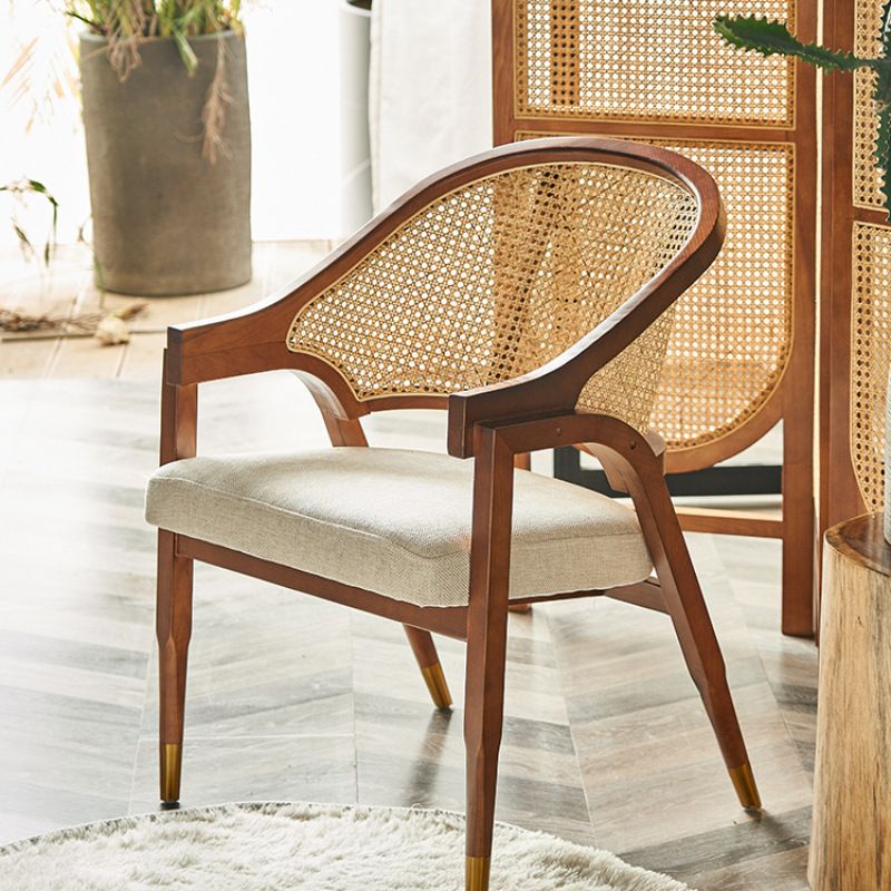 Leinenstuhl Massive Holzrahmenarme mit Basis vier Bein