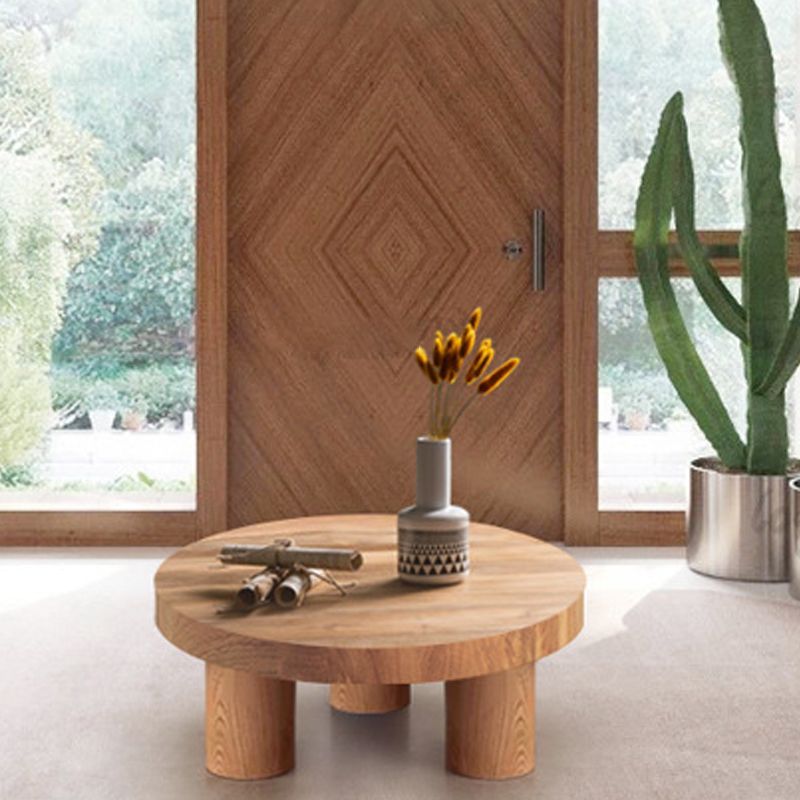 Scandinavian Round Solid Wood Coffee Table Natural 3 Legs Cocktail Table Clearhalo 'Coffee & Accent Tables' 'Coffee Tables' 'coffee_tables' 'furn' 'furn_coffee_tables' 'Furniture' 'Living Room Furniture' 1200x1200_a0d7ceb9-a9f1-47ac-990c-0cebf9574fd9