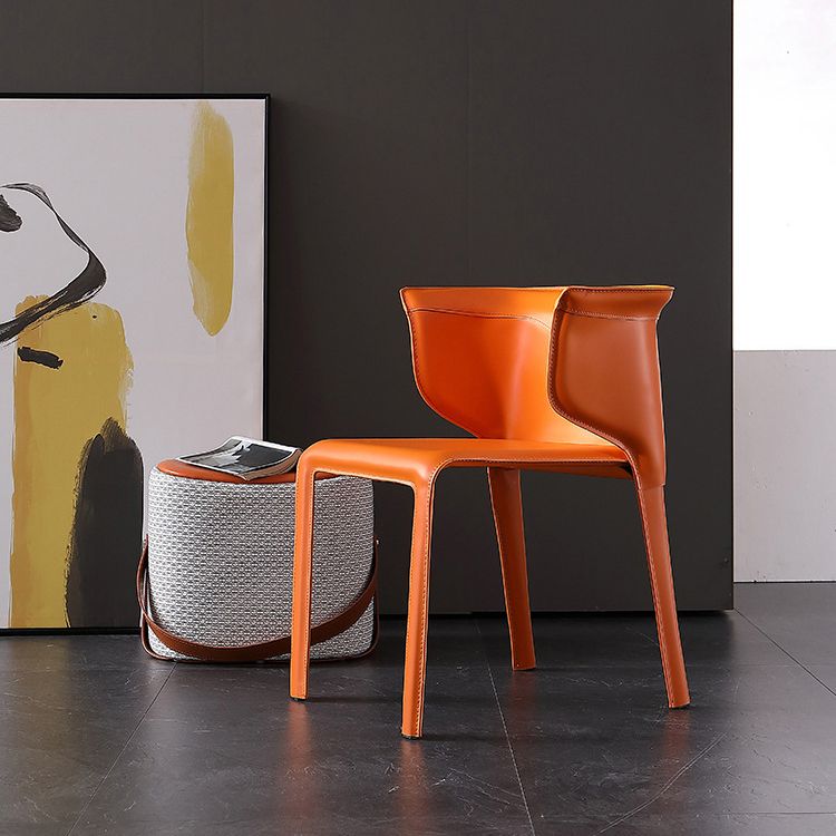 Designer Style Wingback Home Arm Chair Leather Matte Finish Dining Chair (Set of 2) Clearhalo ' kitchen&dining_furn' 'Dining Chairs' 'Dining Tables & Seating' 'dining_chair' 'furn' 'furn_dining_chair' 'Furniture' 'furniture_dining_chair' 'Kitchen & Dining Furniture' 'kitchen' 1200x1200_a0d90633-3977-48ea-886f-6de94f3d42e4