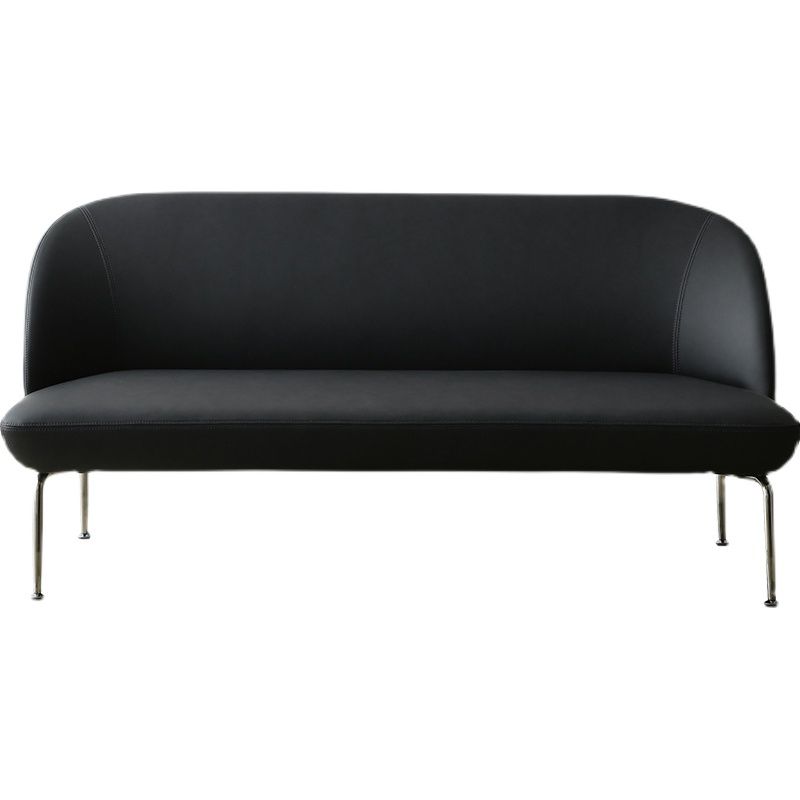 30.3" H Contemporary 2-seater Leather Armless Loveseat for Living Room