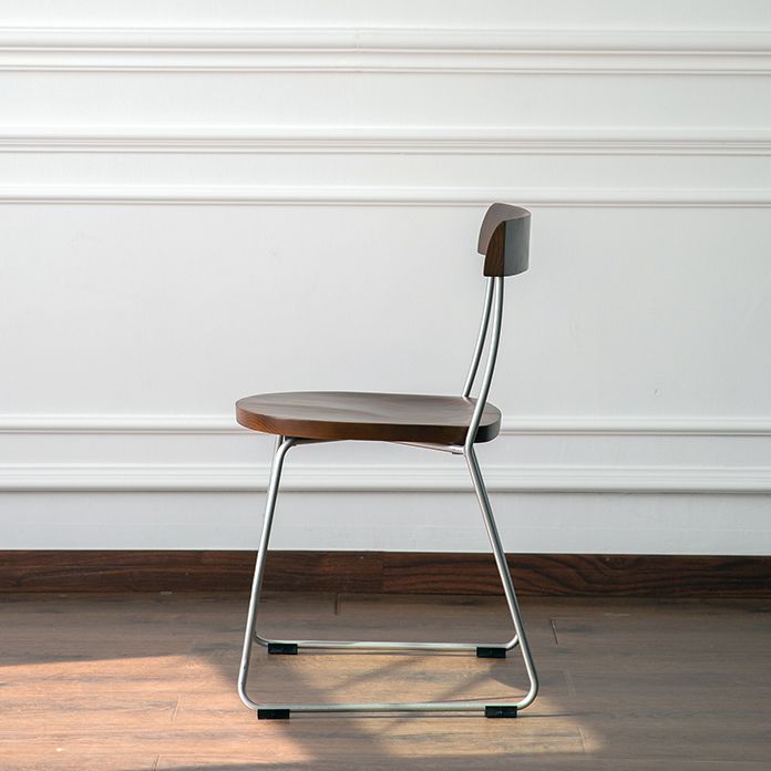 Modern Backrest Armless Wood Chair with Metal Legs for Dining Room Clearhalo 'Dining Chairs' 'Dining Tables & Seating' 'dining_chair' 'furn' 'furn_dining_chair' 'Furniture' 'Kitchen & Dining Furniture' 1200x1200_a0d9f54b-f6bc-42d2-ac70-2065f9b3712e