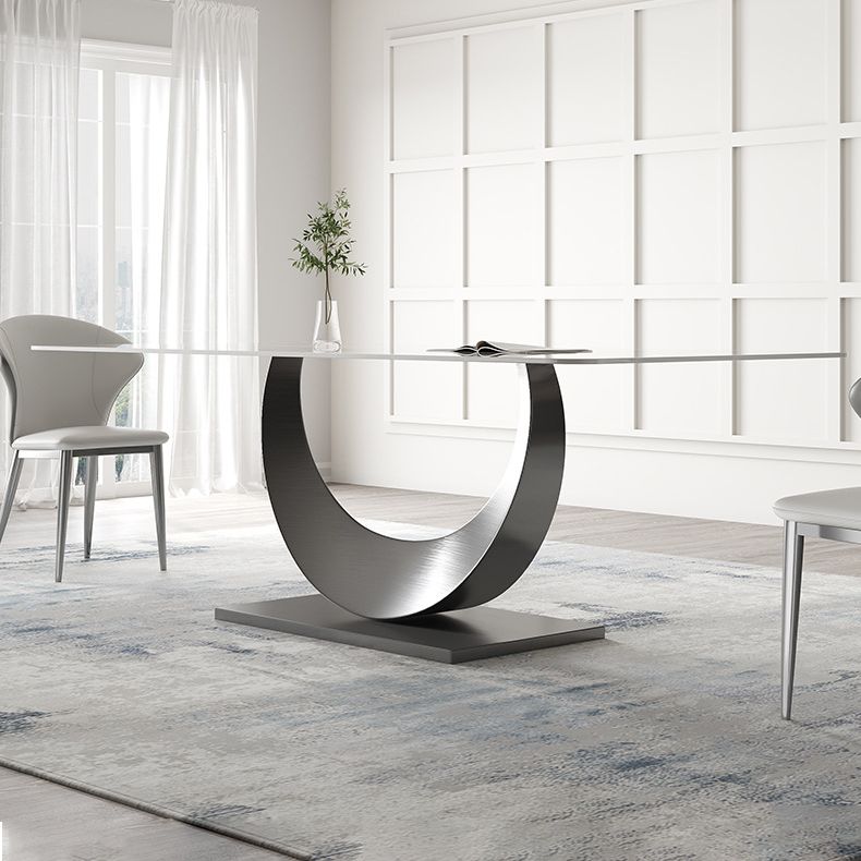 Designer Style Sintered Stone Top Dining Set 1/2/4/5/7 Pieces Dining Table with Chairs Clearhalo 'Dining Room Sets' 'Dining Tables & Seating' 'dining_room_set' 'furn' 'furn_dining_room_set' 'Furniture' 'furniture_dining_room_set' 'Kitchen & Dining Furniture' 1200x1200_a0da1bda-5a5b-455a-924c-b1b1806ab75e