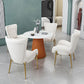 Luxury Sintered Stone Top Dining Table Restaurant Round Table with Metal Pedestal Base Clearhalo ' dining_table' 'Dining Tables & Seating' 'Dining Tables' 'furn' 'furn_dining_table' 'Furniture' 'furniture_dining_table' 'Kitchen & Dining Furniture' 'kitchen&dining_furn' 'kitchen' 'kitchen_dining_table' 1200x1200_a0daa10b-667d-4e9e-af3b-aaf4f3202382