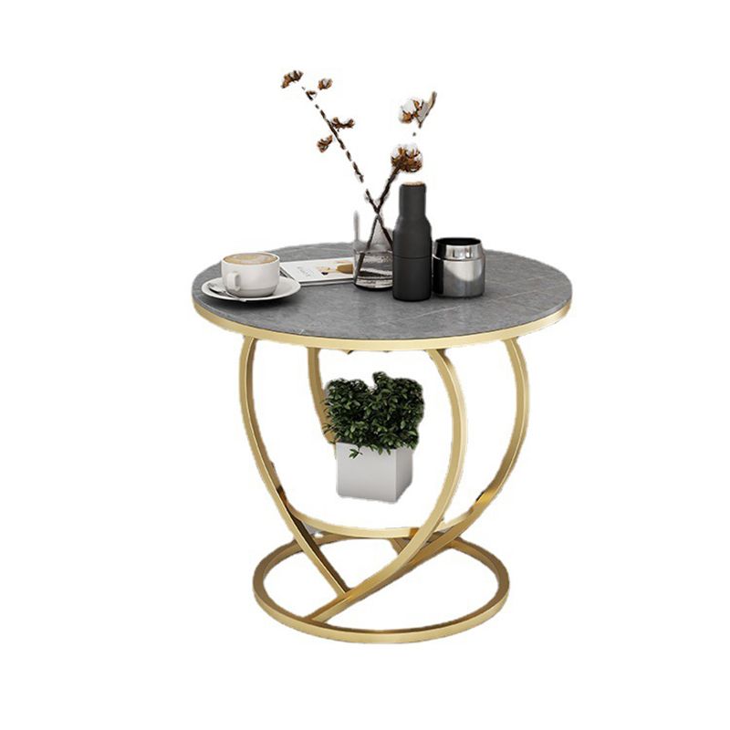 Luxury Marble Round Accent Side Table Abstract Metal Frame End Table with Shelf Clearhalo 'Coffee & Accent Tables' 'End & Side Tables' 'end_side_table' 'end_side_tables' 'furn' 'furn_end_side_tables' 'Furniture' 'furniture_end_side_table' 'Living Room Furniture' 1200x1200_a0db17a7-05ae-43d9-ad3e-bf0ab3a05d59