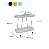 Midden-eeuwse metalen uiteinde bijzettafel ovaal 2-laags hoektafel met opslag