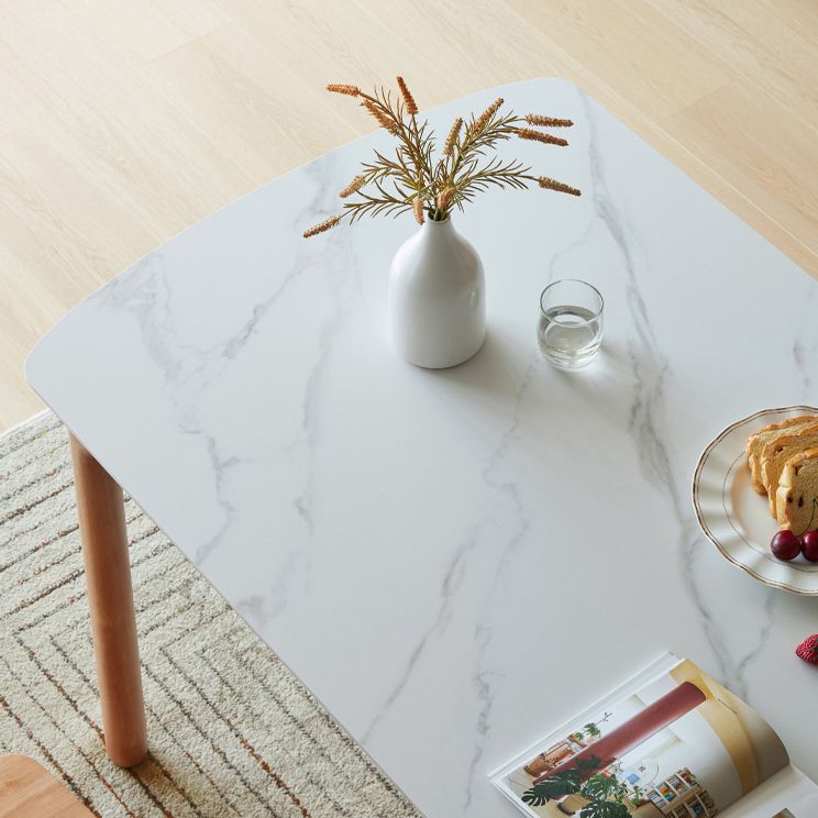 Solid Wood Frame Dining Table Rectangle Dinette Table for Home Clearhalo 'Dining Tables & Seating' 'Dining Tables' 'dining_table' 'furn' 'furn_dining_table' 'Furniture' 'Kitchen & Dining Furniture' 1200x1200_a0db6ee5-3aaa-4348-aa93-cf12afc3e75e