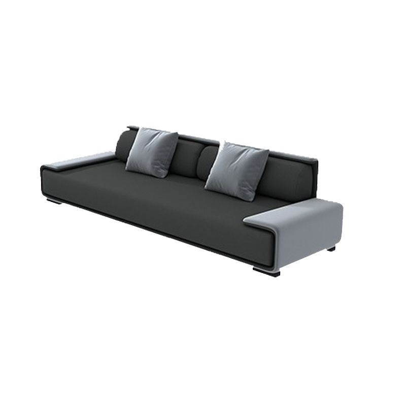 Contemporary Industrial Fabric Sofa with Bolster Pillows 29.53"High Pillow Top Arm Sofa Clearhalo 'furn' 'furn_sectionals' 'Furniture' 'furniture_sectionals' 'kitchen' 'kitchen_sectionals' 'Living Room Furniture' 'Sectionals' 1200x1200_a0dcd94c-9fcd-4887-9df2-f0459707aa00