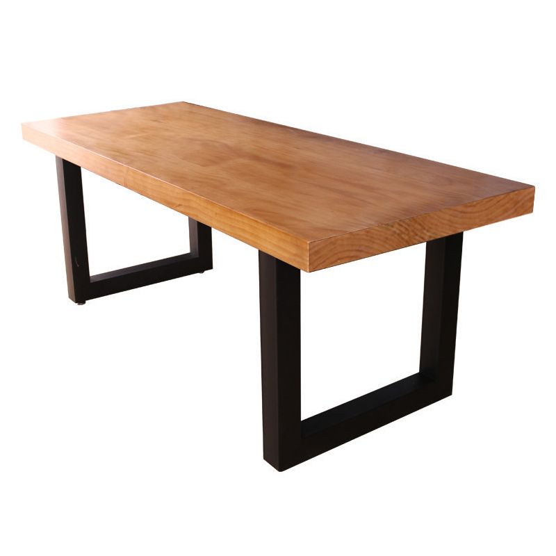 Rectangle Double Base Dining Table Industrial Wood Table for Dining Room Clearhalo 'Dining Tables & Seating' 'Dining Tables' 'dining_table' 'furn' 'furn_dining_table' 'Furniture' 'Kitchen & Dining Furniture' 1200x1200_a0de63d8-d4c1-456d-8f3a-627863a1cada
