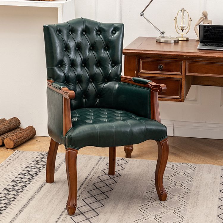 Victorian Dining Arm Chair Solid Back Side Chair with 4 Wood Legs for Home Use Clearhalo ' kitchen&dining_furn' 'Dining Chairs' 'Dining Tables & Seating' 'dining_chair' 'furn' 'furn_dining_chair' 'Furniture' 'furniture_dining_chair' 'Kitchen & Dining Furniture' 'kitchen' 1200x1200_a0e011e8-8ba1-4bae-9196-edd8a81029ed