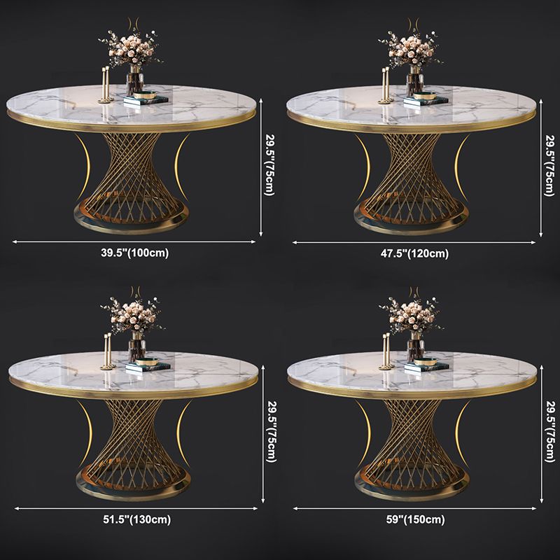 Sintered Stone Pedestal Dining Table Simplicity Style Round Table for Home Clearhalo ' dining_table' 'Dining Tables & Seating' 'Dining Tables' 'Furniture' 'furniture_dining_table' 'Kitchen & Dining Furniture' 'kitchen&dining_furn' 'kitchen' 'kitchen_dining_table' 1200x1200_a0e066f2-9e51-48fc-8ca3-50c95b00bd29