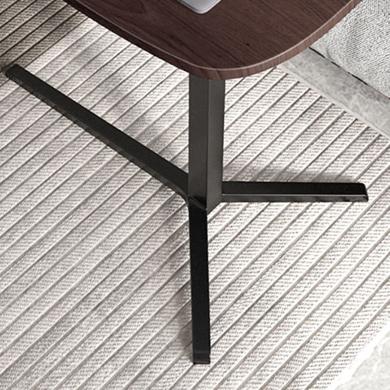 Mesa del lado del pedestal de madera moderno mesa de esquina ovalada minimalista